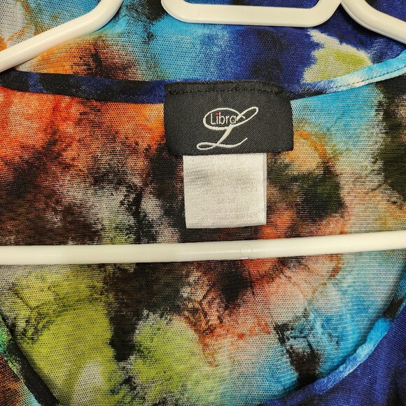 Tie Dyed Ruffled Tiered Sleeveless Blouse - Picture 7 of 7